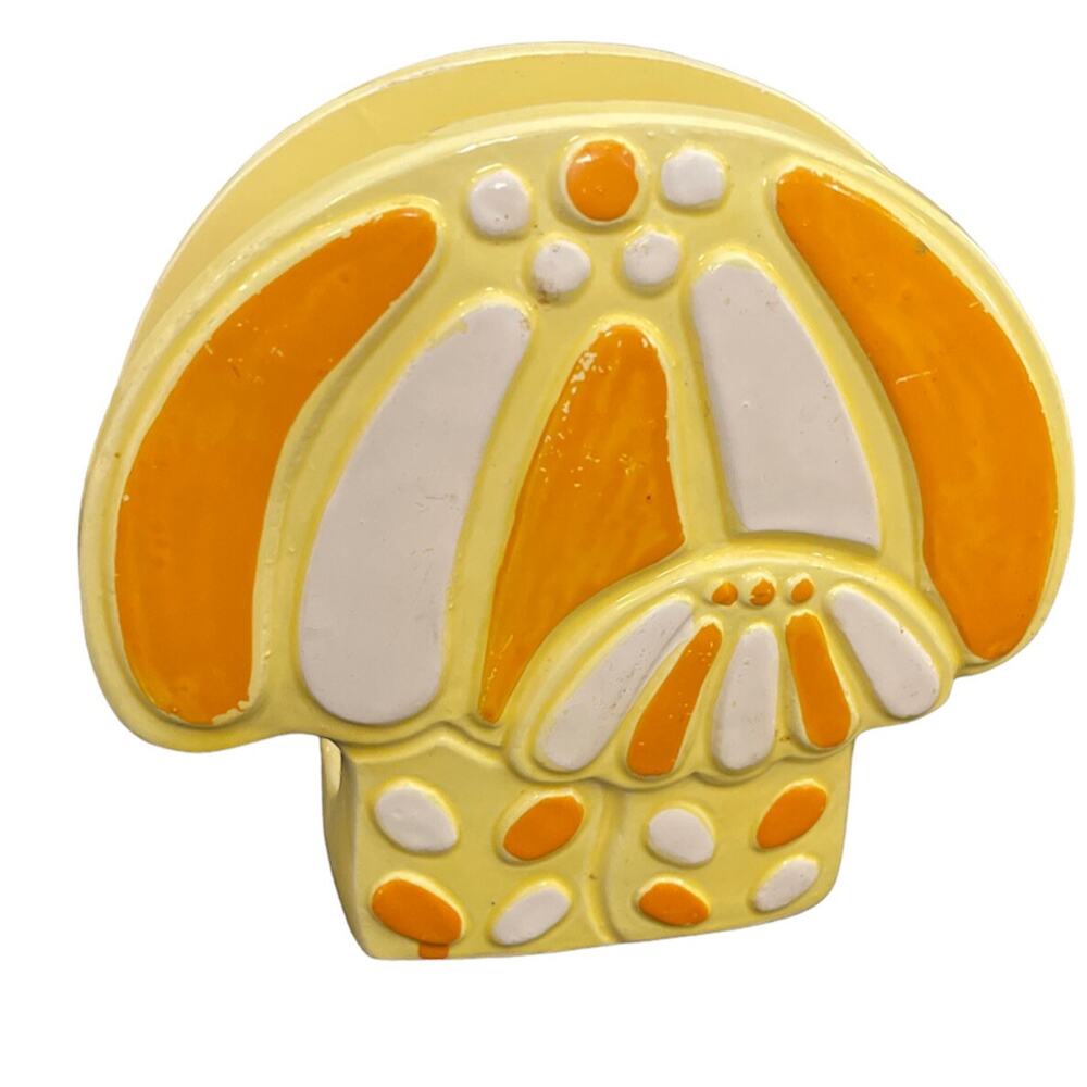 Mushroom Napkin Holder -Yellow and Orange By Price Imports-Japan-Vintage